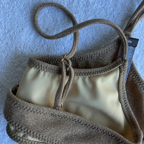 LA Hearts by PacSun Gold California Lurex Sporty Bikini Bottom - Picture 11 of 13
